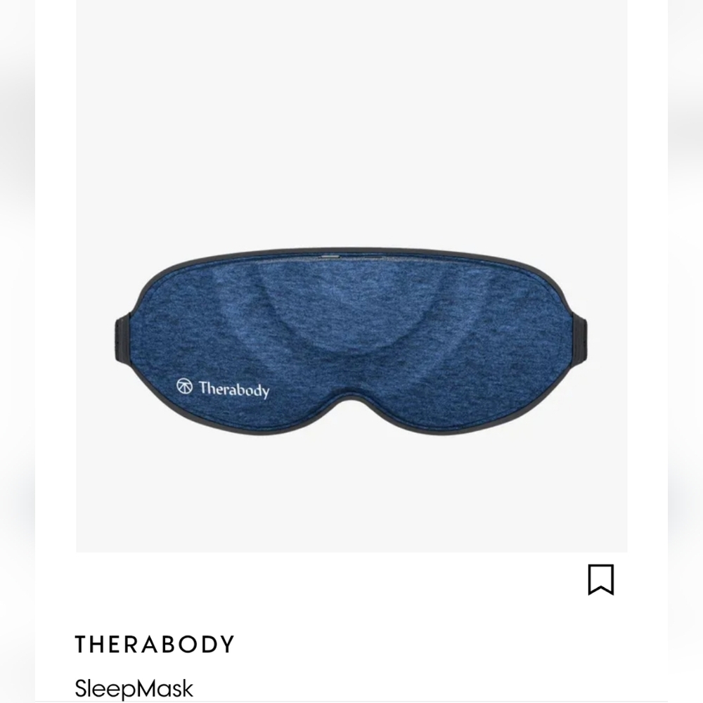 Therabody Blue Contoured Blackout Sleep Mask with Adjustable Strap